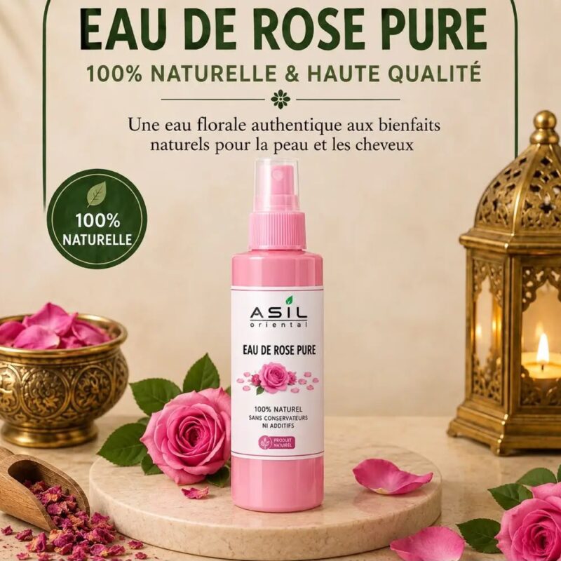 Eau de Rose Pure 100% Naturelle – Pour le Visage ( 200ml )